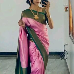 Kubera Pattu Soft Silk Pink Saree